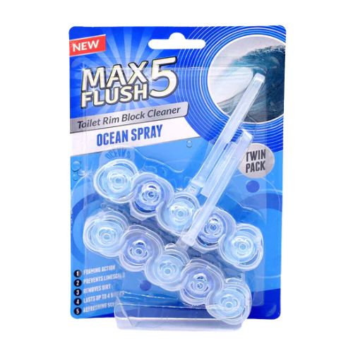 Max5 Flush Toilet Block Cleaner Ocean Spray Twin Pk Toilet Cleaners max5   