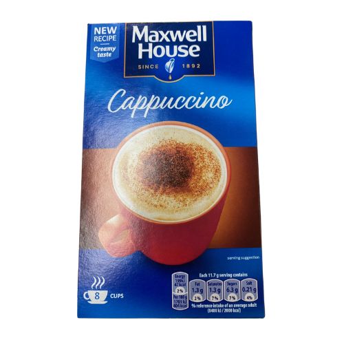 Maxwell House Cappuccino Instant Coffee 8 x Sachets 108g Coffee Maxwell House