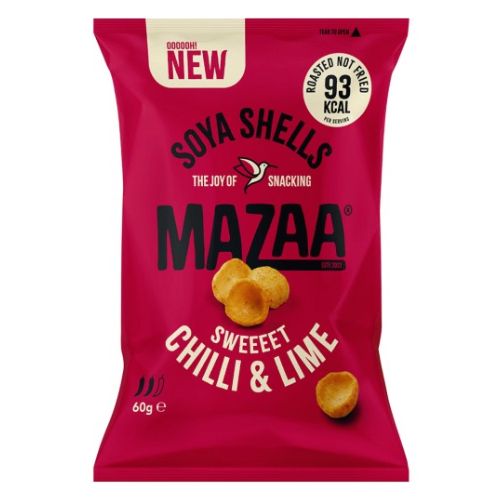 Mazaa Soya Shells Sweet Chilli & Lime 60g Crisps, Snacks & Popcorn mazaa   