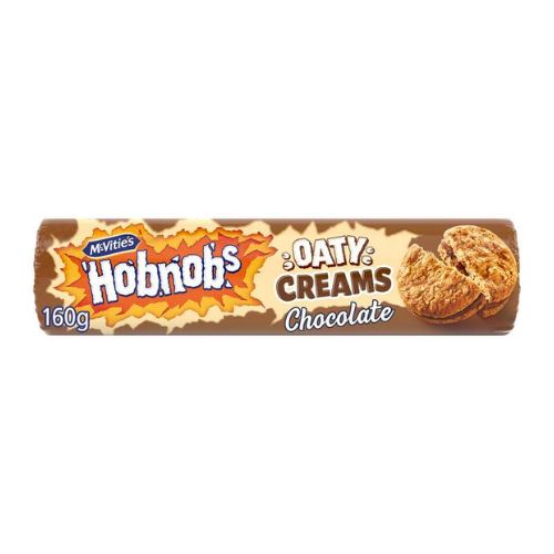 McVitie's Oaty Creams Chocolate Hobnobs 160g Biscuits & Cereal Bars McVities   