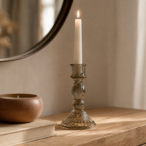 Medium Smokey Brown Decorative Candle Holder Candle Holder Fabfinds