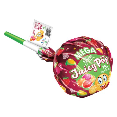 Gliese Mega Juicy Pop 15 x 10g Lollies L35cm Sweets, Mints & Chewing Gum Gliese   