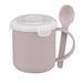 Natural Microwavable Soup Mug With Spoon Food Storage FabFinds Pink  