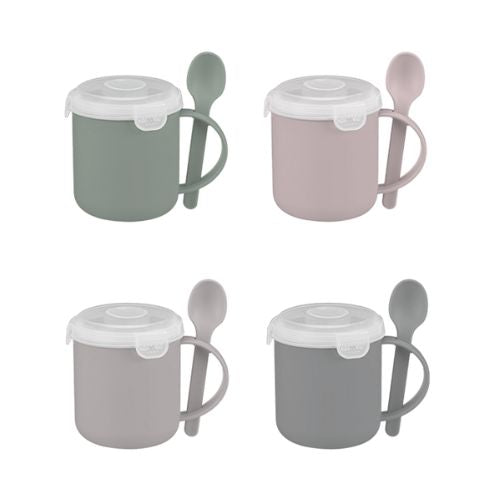 Natural Microwavable Soup Mug With Spoon Food Storage FabFinds   