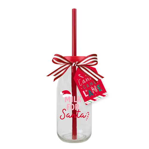 Christmas Glass Milk Bottle Assorted Colours Christmas Tableware FabFinds Pink