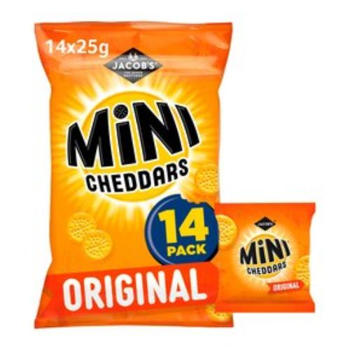 Mini Cheddars Original 14 Pack 322g Crisps, Snacks & Popcorn Jacobs   