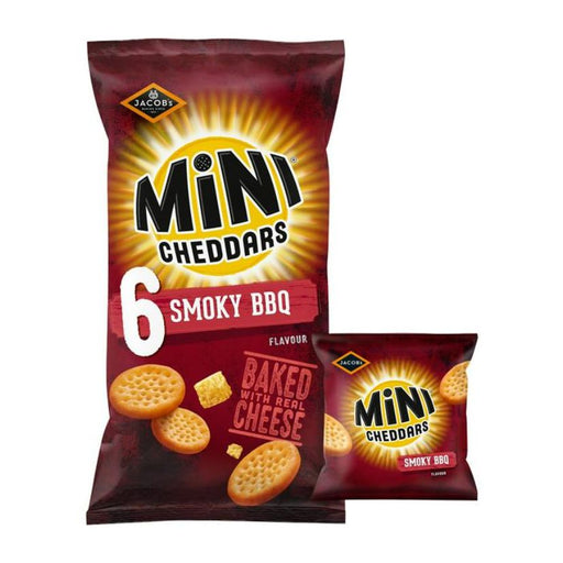 Mini Cheddars Smoky BBQ 6 Pack 138g Crisps, Snacks & Popcorn Jacobs   