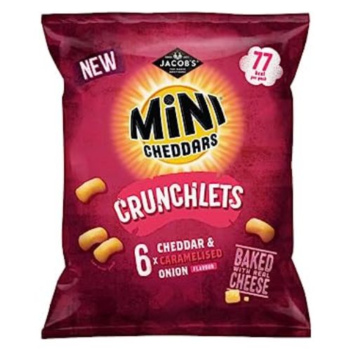 Jacobs Crunchlets Jacob's Mini Cheddars Crunchlets Cheddar & Caramelised Onion 6 Pack ...