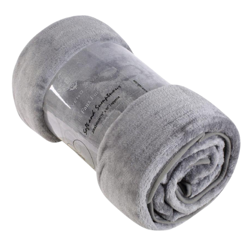 Faux Mink Throw 150cm x 200cm Assorted Colours Throws & Blankets FabFinds Silver