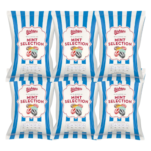 Bishops Mint Selection Sweets 150g Assorted Packs Sweets, Mints & Chewing Gum Bishop's Pack of 6