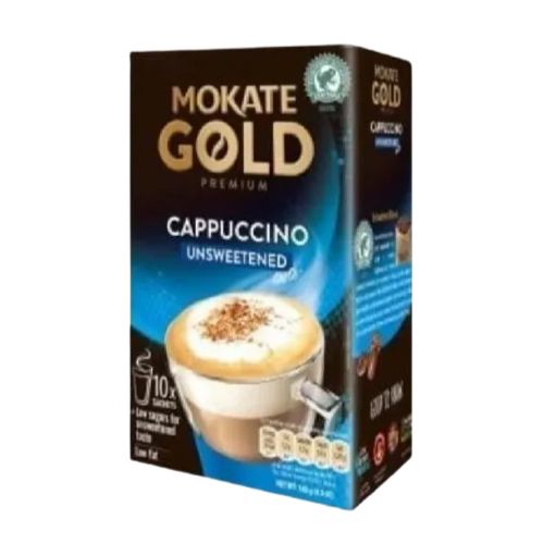 Mokate Premium Gold Cappuccino Unsweetened Pack of 10 140g Coffee Mokate   