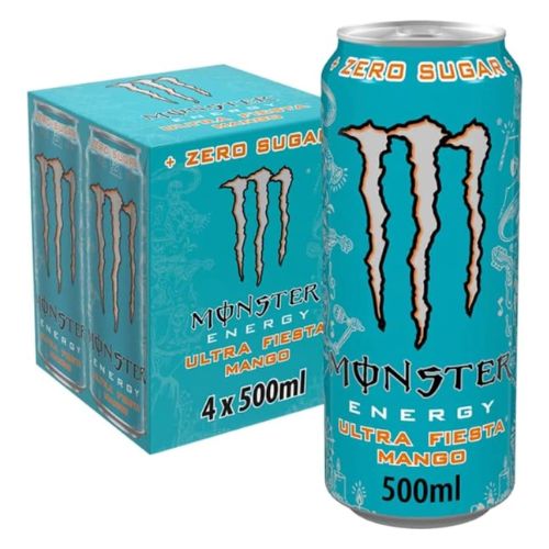 Monster Ultra Fiesta Mango Energy Drink 4 x 500ml Drinks monster   