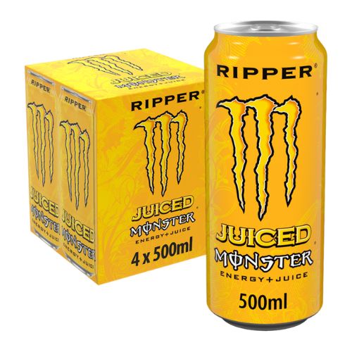 Monster Juiced Energy + Juice Drink Cans 4 x 500ml Drinks monster   