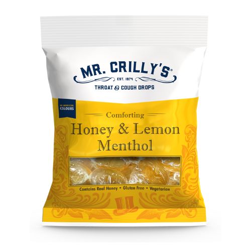 Mr Crilly's Honey & Lemon Menthol Sweets 90g Sweets, Mints & Chewing Gum mr crillys   