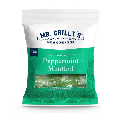 Mr Crilly's Throat & Cough Peppermint Menthol Sweets 90g Sweets, Mints & Chewing Gum mr crillys   