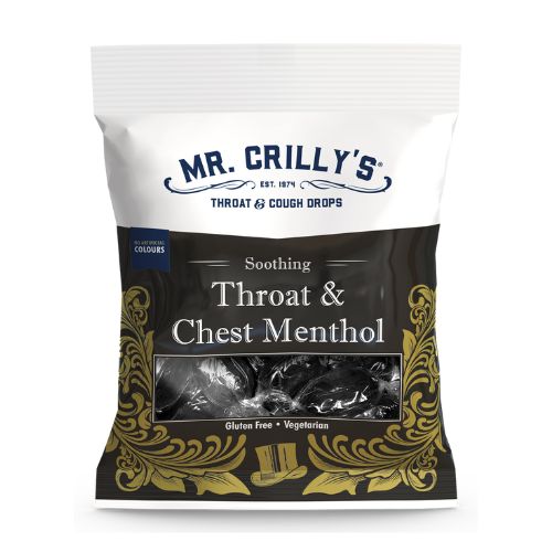 Mr Crilly's Soothing Throat & Chest Menthol Sweets 90g Sweets, Mints & Chewing Gum mr crillys   