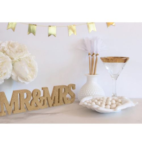 Mr & Mrs Wooden Letter Sign 13.5 X 55.8 X 2.2cm Party decor Fabfinds   