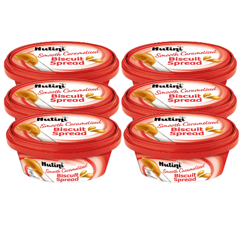Nutini Smooth Caramelised Biscuit Spread 300g Assorted Packs Chocolate Nutini Pack of 6