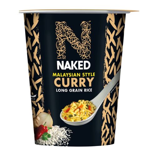 Naked Malaysian Style Curry Long Grain Rice Pot 78g Pasta, Rice & Noodles Naked   