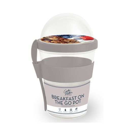 Natural Breakfast On The Go Pot Assorted Colours Food Storage FabFinds Natural  