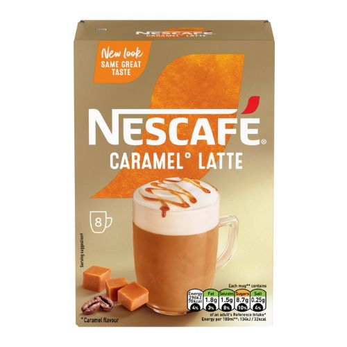 Nescafe Gold Caramel Latte Coffee 8 Pack Coffee Nescafé   
