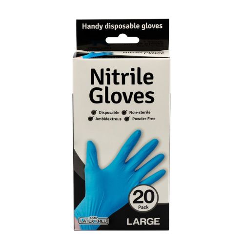 Nitrile Gloves 20 Pack Large Disposable Gloves FabFinds   
