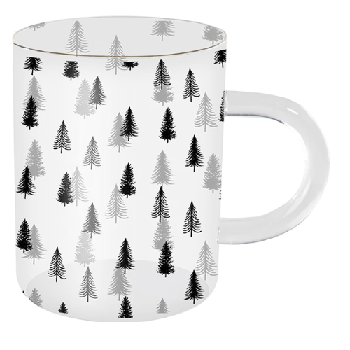 Christmas Nordic Printed Glass Mugs Assorted Designs Mugs Fabfinds Christmas Tree