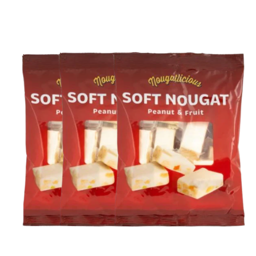 Nougatlicious Soft Nougat Peanut 130g Assorted pack Sweets, Mints & Chewing Gum ZPC Pack of 3
