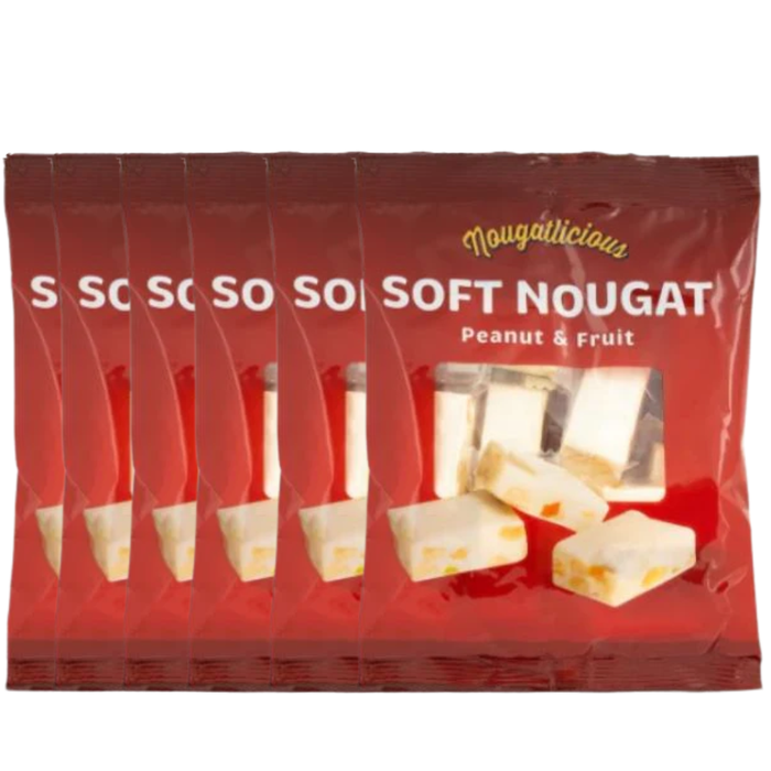 Nougatlicious Soft Nougat Peanut 130g Assorted pack Sweets, Mints & Chewing Gum ZPC Pack of 6