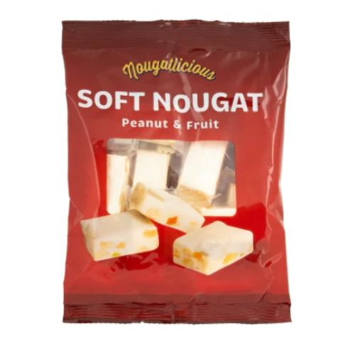 Nougatlicious Soft Nougat Peanut & Fruit 130g Sweets, Mints & Chewing Gum ZPC   