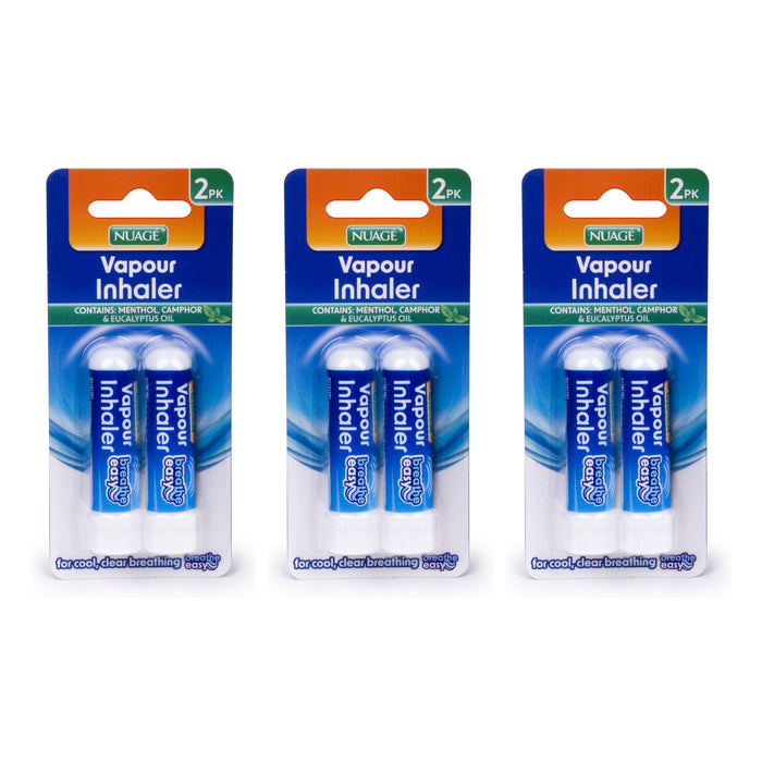 Nuagé Nasal Vapour Inhaler Sticks 2 Pack Assorted Packs Vapour Inhalers nuagé Pack of 3