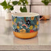 Gold & Blue Oriental Flower Plant Pot 10cm Plant Pots & Planters FabFinds   