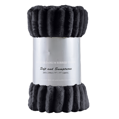 Cozy Ribbed Knit Throw Blanket Assorted Throws & Blankets FabFinds 200x240 Black