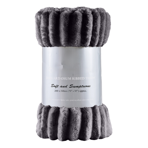 Cozy Ribbed Knit Throw Blanket Assorted Throws & Blankets FabFinds 200x240 Charcoal
