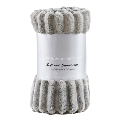 Cozy Ribbed Knit Throw Blanket Assorted Throws & Blankets FabFinds 150x200 Grey
