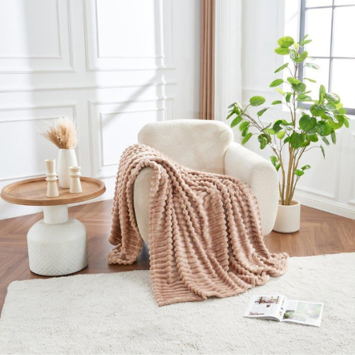 Cozy Ribbed Knit Throw Blanket Assorted Throws & Blankets FabFinds