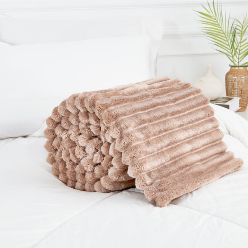 Cozy Ribbed Knit Throw Blanket Assorted Throws & Blankets FabFinds