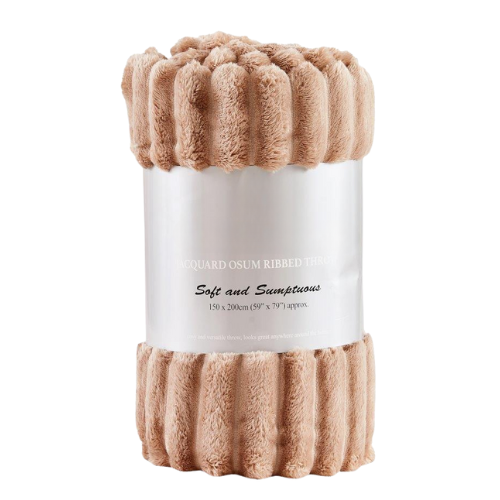 Cozy Ribbed Knit Throw Blanket Assorted Throws & Blankets FabFinds 150x200 Mink