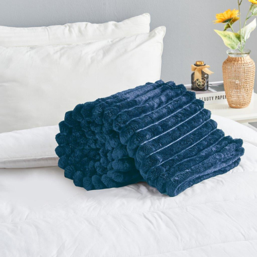 Cozy Ribbed Knit Throw Blanket Assorted Throws & Blankets FabFinds
