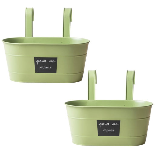 Over Fence Chalk Planter Spring Green 26.5cm Assorted Packs Plant Pots & Planters FabFinds Pack of 2