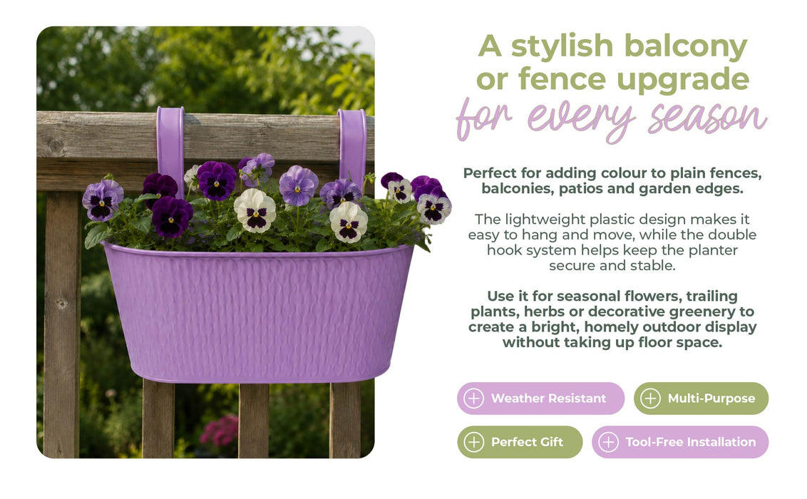 Over Fence Diamond Planter Lavender 26.5cm Assorted Packs Plant Pots & Planters FabFinds