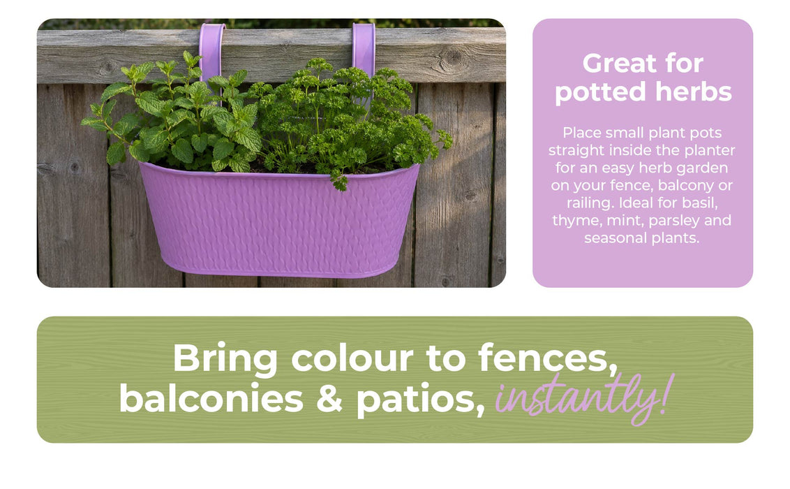 Over Fence Diamond Planter Lavender 26.5cm Assorted Packs Plant Pots & Planters FabFinds