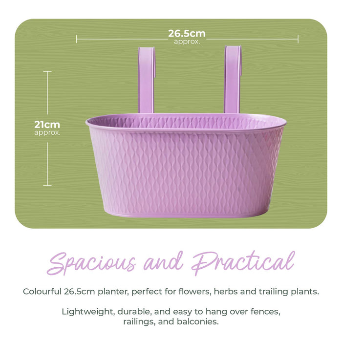 Over Fence Diamond Planter Lavender 26.5cm Assorted Packs Plant Pots & Planters FabFinds