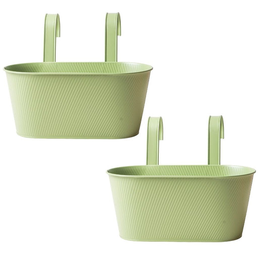 Over Fence Lined Planter Spring Green 26.5cm Assorted Packs Plant Pots & Planters FabFinds Pack of 2