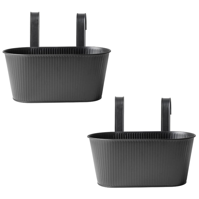Over Fence Ribbed Planter Black 26.5cm Assorted Packs