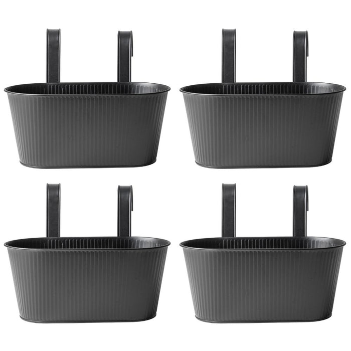 Over Fence Ribbed Planter Black 26.5cm Assorted Packs