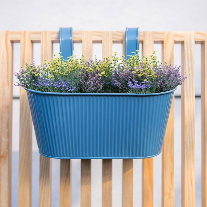 Over Fence Ribbed Planter Blue 26.5cm Assorted Packs