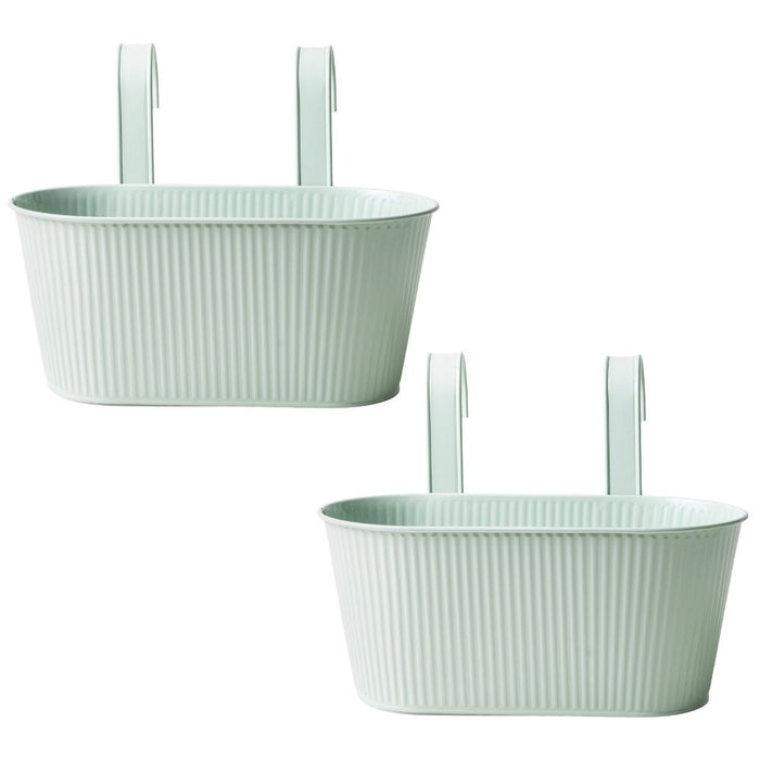 Over Fence Ribbed Planter Sage Green 26.5cm Assorted Packs