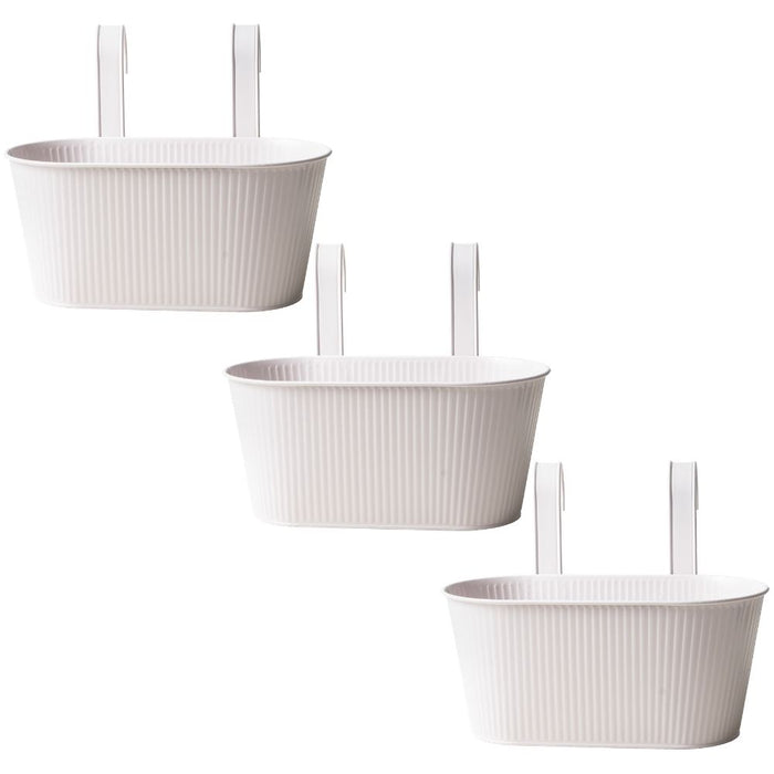 Over Fence Ribbed Planter White 26.5cm Assorted Packs