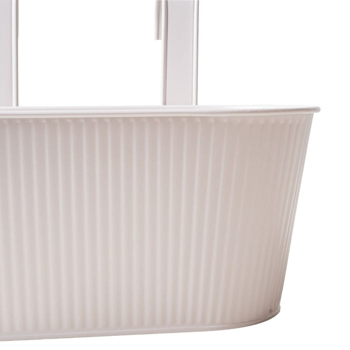 Over Fence Ribbed Planter White 26.5cm Assorted Packs